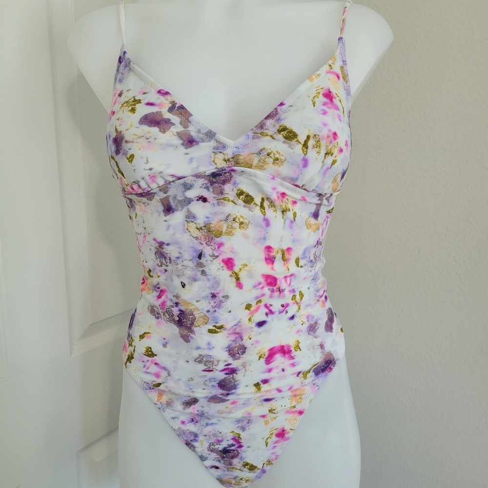 J. Crew x Flora Obscura One Piece Swimsuit 8 NWT Strappy *Rare* Abstract Floral